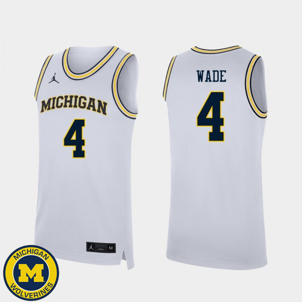 Mens Michigan Wolverines #4 Brandon Wade White Fashion Basketball Jersey